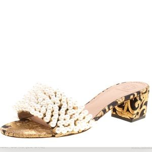 Tory Burch Embroidered Tatiana Pearl Sandals